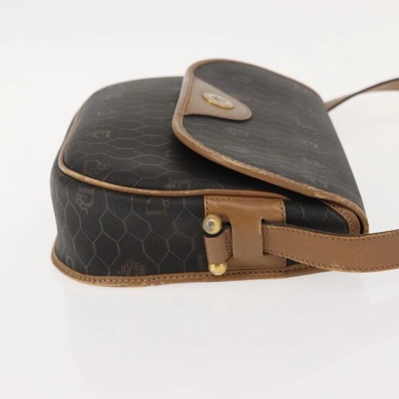 Christian Dior Honeycomb Canvas Shoulder Bag PVC Black Gold Auth BA7309 - Picture 6 of 16